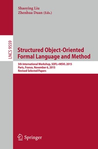 Enlarge image Cover: Structured Object-Oriented Formal Language and Method - Springer