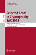 Cover: Selected Areas in Cryptography - SAC 2015 - Springer