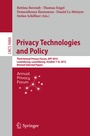 Cover: Privacy Technologies and Policy - Springer