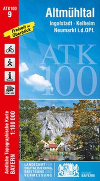 Abbildung von: ATK100-9 Altmühltal (Amtliche Topographische Karte 1:100000) - Landesamt für Digitalisierung, Breitband und Vermessung, Bayern