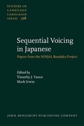 Cover: Sequential Voicing in Japanese - John Benjamins Publishing Company