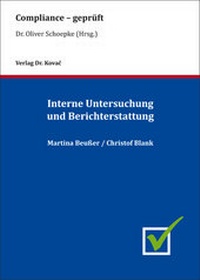 Abbildung von: Interne Untersuchung und Berichterstattung - Kovac, Dr. Verlag