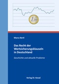 Cover: Das Recht der Wertsicherungsklauseln in Deutschland - Kovac, Dr. Verlag