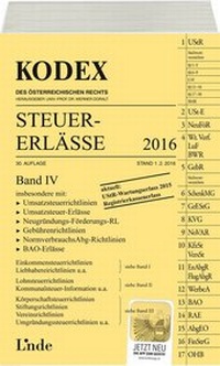 Abbildung von: KODEX Steuer-Erlässe 2016, Band IV - Linde