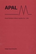 Cover: APAL Annual Publication in African Linguistics - K&ouml;ppe, R