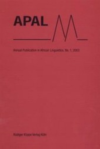 Abbildung von: APAL Annual Publication in African Linguistics - Köppe, R