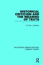 Cover: Historical Criticism and the Meaning of Texts - Routledge