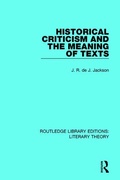 Cover: Historical Criticism and the Meaning of Texts - Routledge