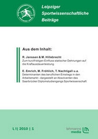 Abbildung von: Leipziger Sportwissenschaftliche Beiträge - Lehmanns Media