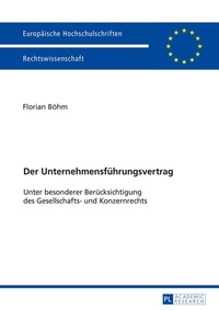 Abbildung von: Der Unternehmensführungsvertrag - Peter Lang Verlag