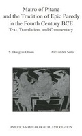 Cover: Matro of Pitane and the Tradition of Epic Parody in the Fourth Century BCE - Oxford University Press Inc