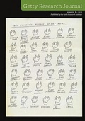 Cover: Getty Research Journal No. 8 - Getty Publications