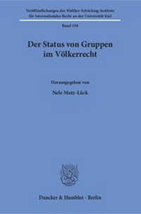 Abbildung von: Der Status von Gruppen im Völkerrecht - Duncker & Humblot