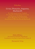 Cover: Livius, Dionysios, Augustus, Machiavelli - Harrassowitz Verlag