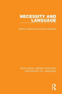 Enlarge image Cover: Necessity and Language - Routledge