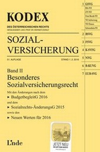 Abbildung von: KODEX Sozialversicherung 2016, Band II - Linde