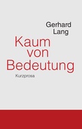Cover: Kaum von Bedeutung - BoD - Books on Demand