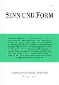 Enlarge image Cover: Sinn und Form 2/2016 - SINN und FORM