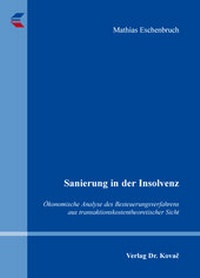 Abbildung von: Sanierung in der Insolvenz - Kovac, Dr. Verlag