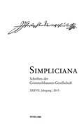 Cover: Simpliciana - Peter Lang Verlag