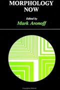Cover: Morphology Now - State University of New York Press