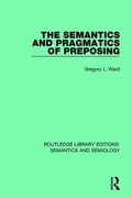 Cover: The Semantics and Pragmatics of Preposing - Routledge