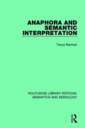 Cover: Anaphora and Semantic Interpretation - Routledge