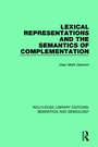 Cover: Lexical Representations and the Semantics of Complementation - Routledge