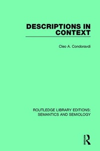 Enlarge image Cover: Descriptions in Context - Routledge