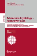 Cover: Advances in Cryptology - EUROCRYPT 2016 - Springer