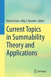 Abbildung von: Current Topics in Summability Theory and Applications - Springer