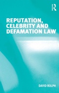 Cover: Reputation, Celebrity and Defamation Law - Routledge