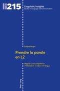 Cover: Prendre la parole en L2 - Peter Lang Verlag