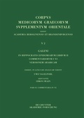 Cover: Galeni in Hippocratis Epidemiarum librum II commentariorum IV-VI versio Arabica et indices - De Gruyter