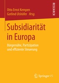 Cover: Subsidiarit&auml;t in Europa - Springer VS