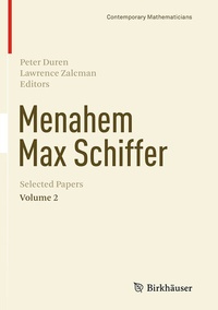 Abbildung von: Menahem Max Schiffer: Selected Papers Volume 2 - Birkhauser Boston Inc