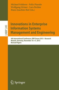 Enlarge image Cover: Innovations in Enterprise Information Systems Management and Engineering - Springer