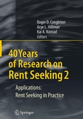 Cover: 40 Years of Research on Rent Seeking 2 - Springer