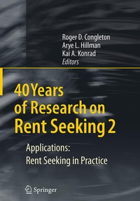 Enlarge image Cover: 40 Years of Research on Rent Seeking 2 - Springer