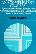 Cover: Prepositions and Complement Clauses - State University of New York Press