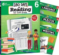 Enlarge image Cover: 180 Days (TM): Reading, Math, Writing, & Language for Grade 6: 4-Book Set - Shell Educational Publishing