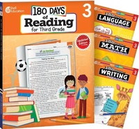 Enlarge image Cover: 180 Days (TM): Reading, Math, Writing, & Language for Grade 3: 4-Book Set - Shell Educational Publishing