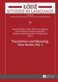 Cover: Translation and Meaning - Peter Lang Verlag
