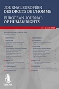 Cover: Journal Europeen des Droits de l'Homme / European Journal of Human Rights 2013 - Larcier