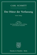 Abbildung von: Der Hüter der Verfassung. - Duncker & Humblot
