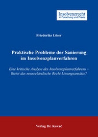 Abbildung von: Praktische Probleme der Sanierung im Insolvenzplanverfahren - Kovac, Dr. Verlag