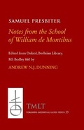 Cover: Notes from the School of William de Montibus - PimS