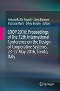 Cover: COOP 2016: Proceedings of the 12th International Conference on the Design of Cooperative Systems, 23-27 May 2016, Trento, Italy - Springer