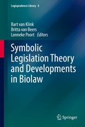 Cover: Symbolic Legislation Theory and Developments in Biolaw - Springer