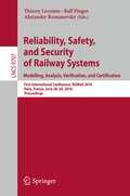 Cover: Reliability, Safety, and Security of Railway Systems. Modelling, Analysis, Verification, and Certification - Springer